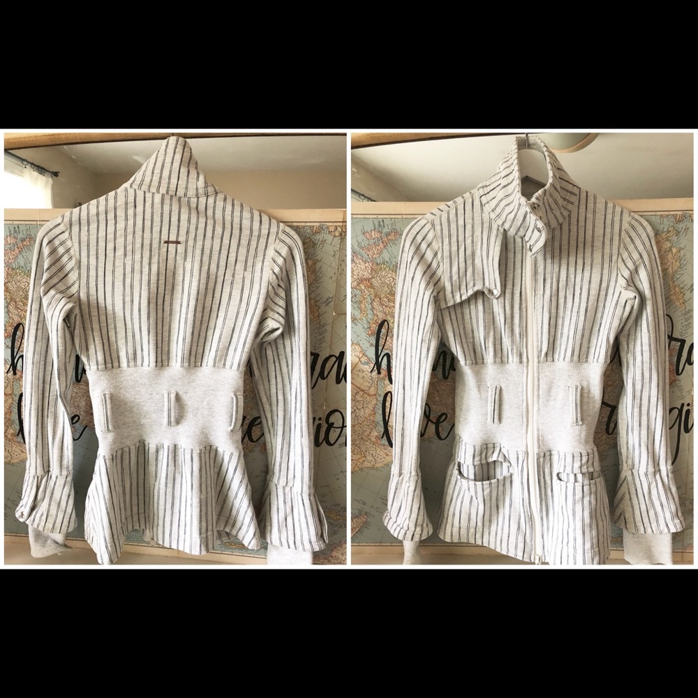 Lululemon  RARE full metal pinstripe zip up!